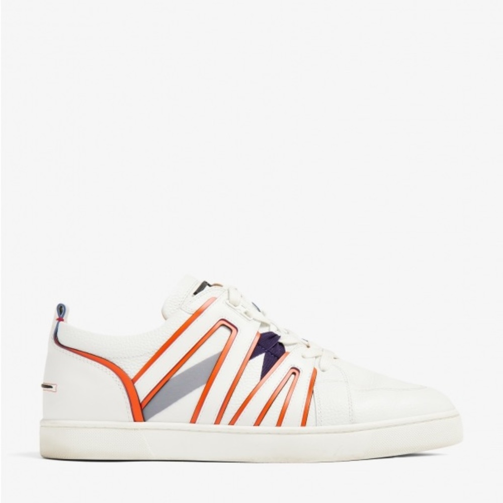 Christian Louboutin Bianco Vida Viva Sneakers in
White Leather w Sole Protector